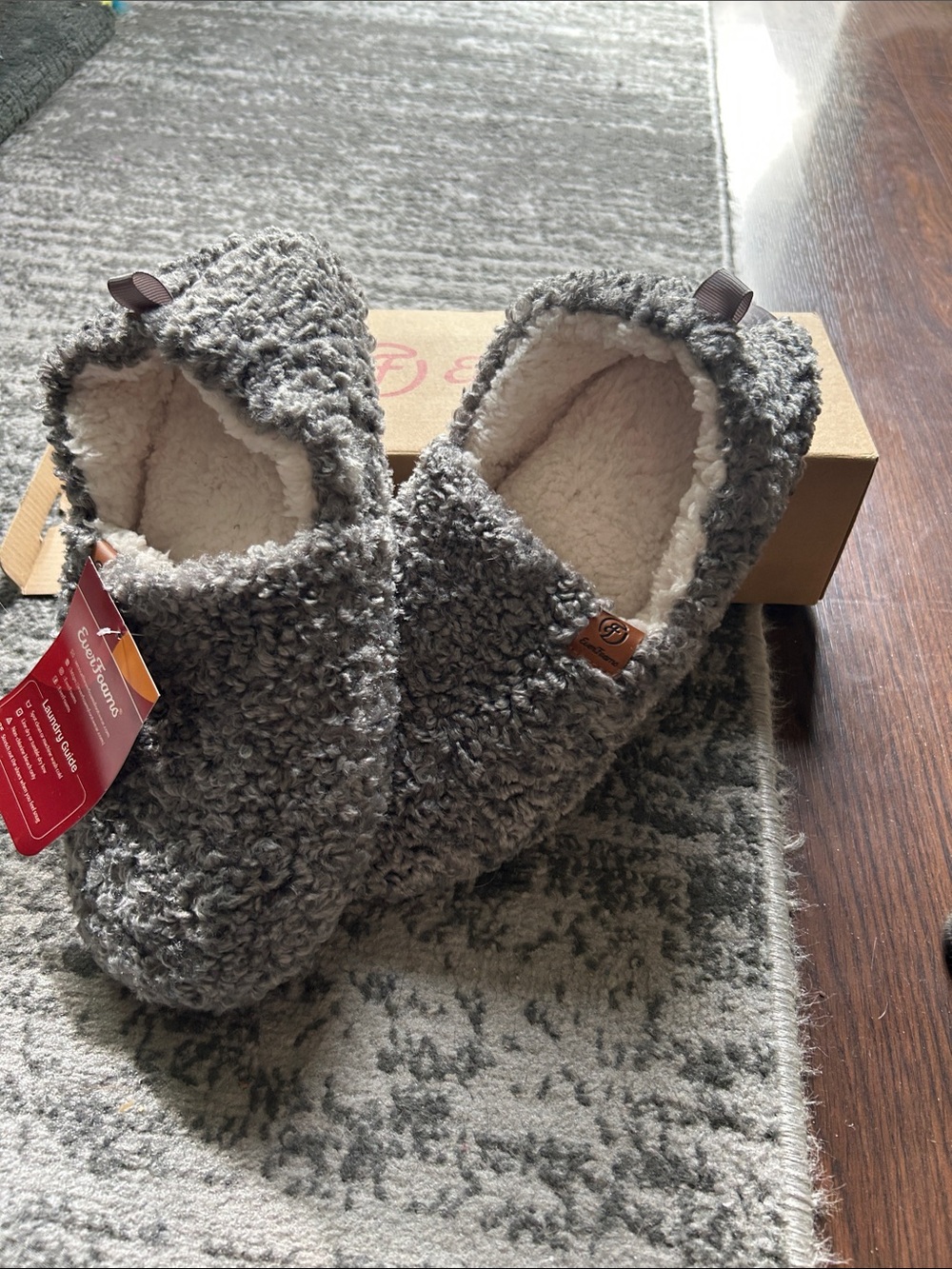 Cozy Grey Sherpa Slipper Shoes